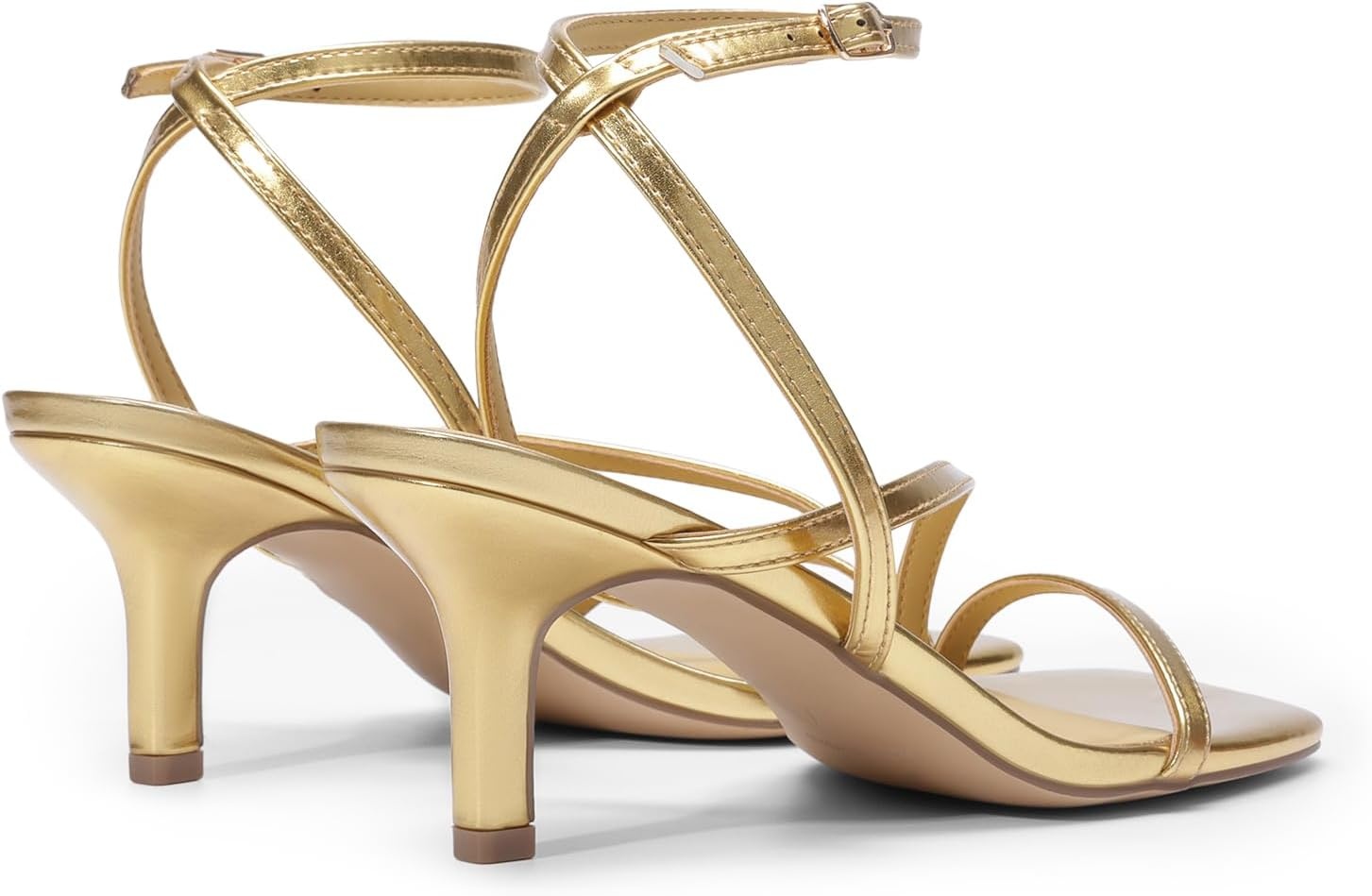 image:imageDREAM PAIRS Womens Low Kitten Heels Strappy SandalsGold