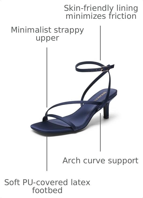 image:imageDREAM PAIRS Womens Low Kitten Heels Strappy SandalsNavy