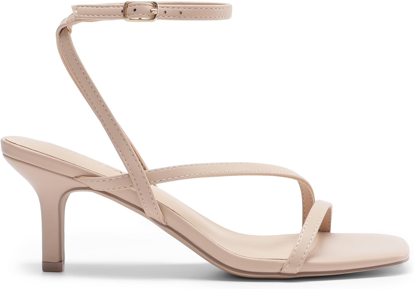 image:imageDREAM PAIRS Womens Low Kitten Heels Strappy SandalsNude