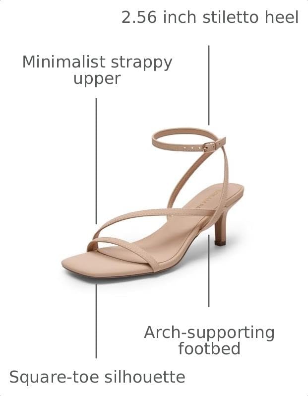 image:imageDREAM PAIRS Womens Low Kitten Heels Strappy SandalsNudenubuck