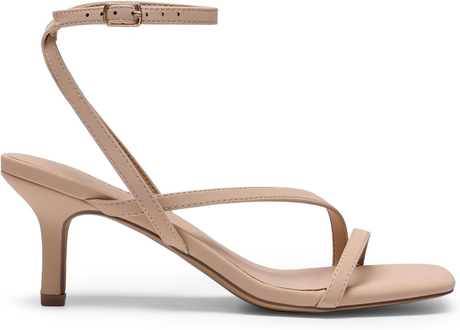 image:imageDREAM PAIRS Womens Low Kitten Heels Strappy SandalsNudenubuck