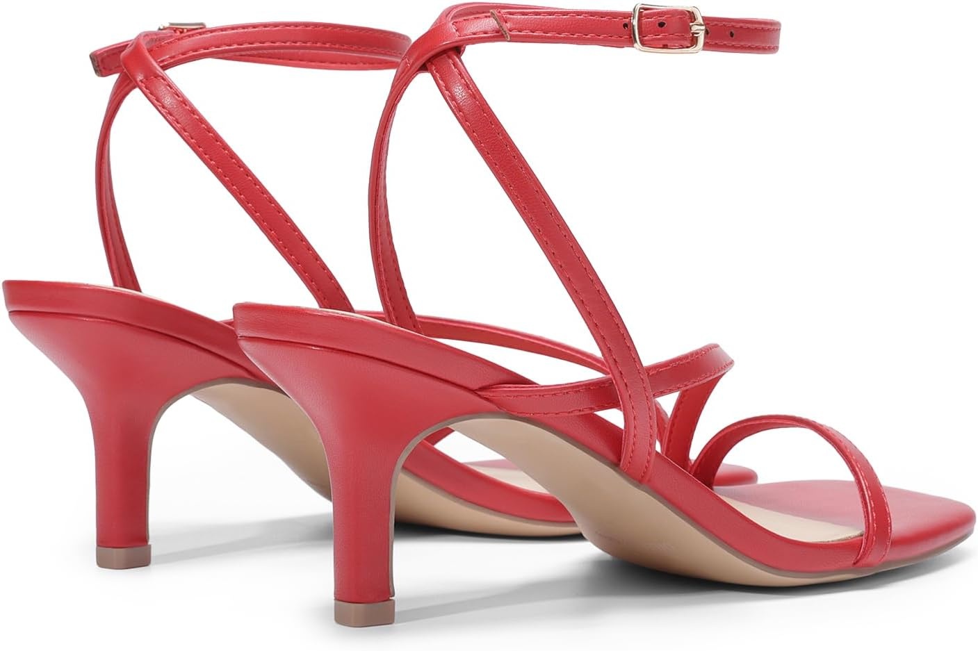 image:imageDREAM PAIRS Womens Low Kitten Heels Strappy SandalsRed