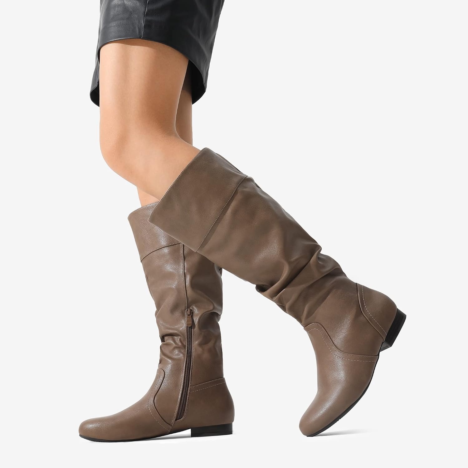image:imageDREAM PAIRS Womens Wide Calf Knee High BootsWideCalfKhaki