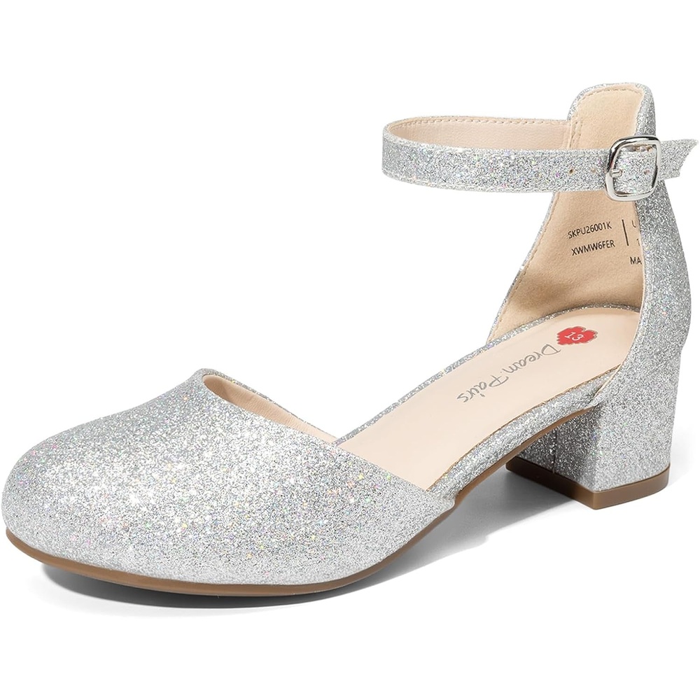 image:imageDREAM PAIRS Girls Dress Shoes Wedding Flower HeelsAll Silver