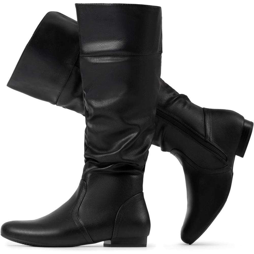 image:imageDREAM PAIRS Womens Wide Calf Knee High BootsBlackPu