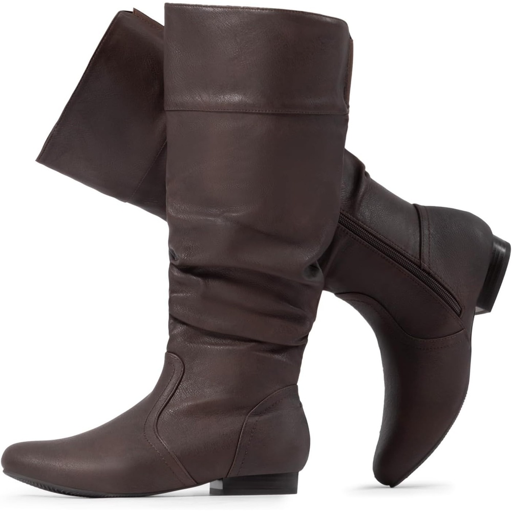 image:imageDREAM PAIRS Womens Wide Calf Knee High BootsWideCalfBrown