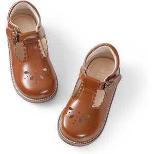 DREAM PAIRS Girls Mary Jane School Flat Dress Shoes(Brown)