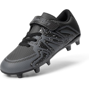 DREAM PAIRS Kids’ Soccer Cleats Boys Girls(Black/Dark Grey)