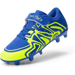 DREAM PAIRS Kids’ Soccer Cleats Boys Girls(Royal Blue/Neon Green)