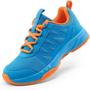 DREAM PAIRS Kids Shoes Sneakers Lace Up(Blue/Orange)