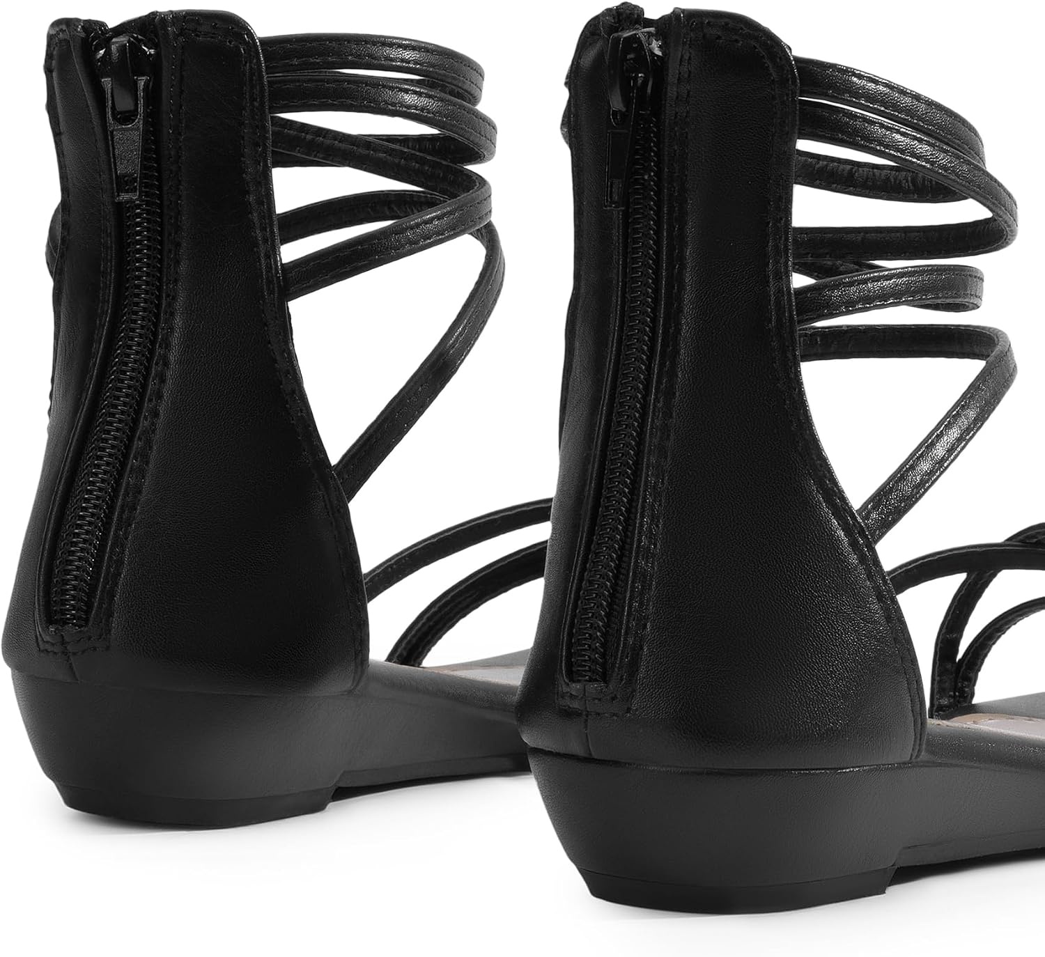 image:imageDREAM PAIRS Womens Strappy Dressy Flat SandalsBlackPu