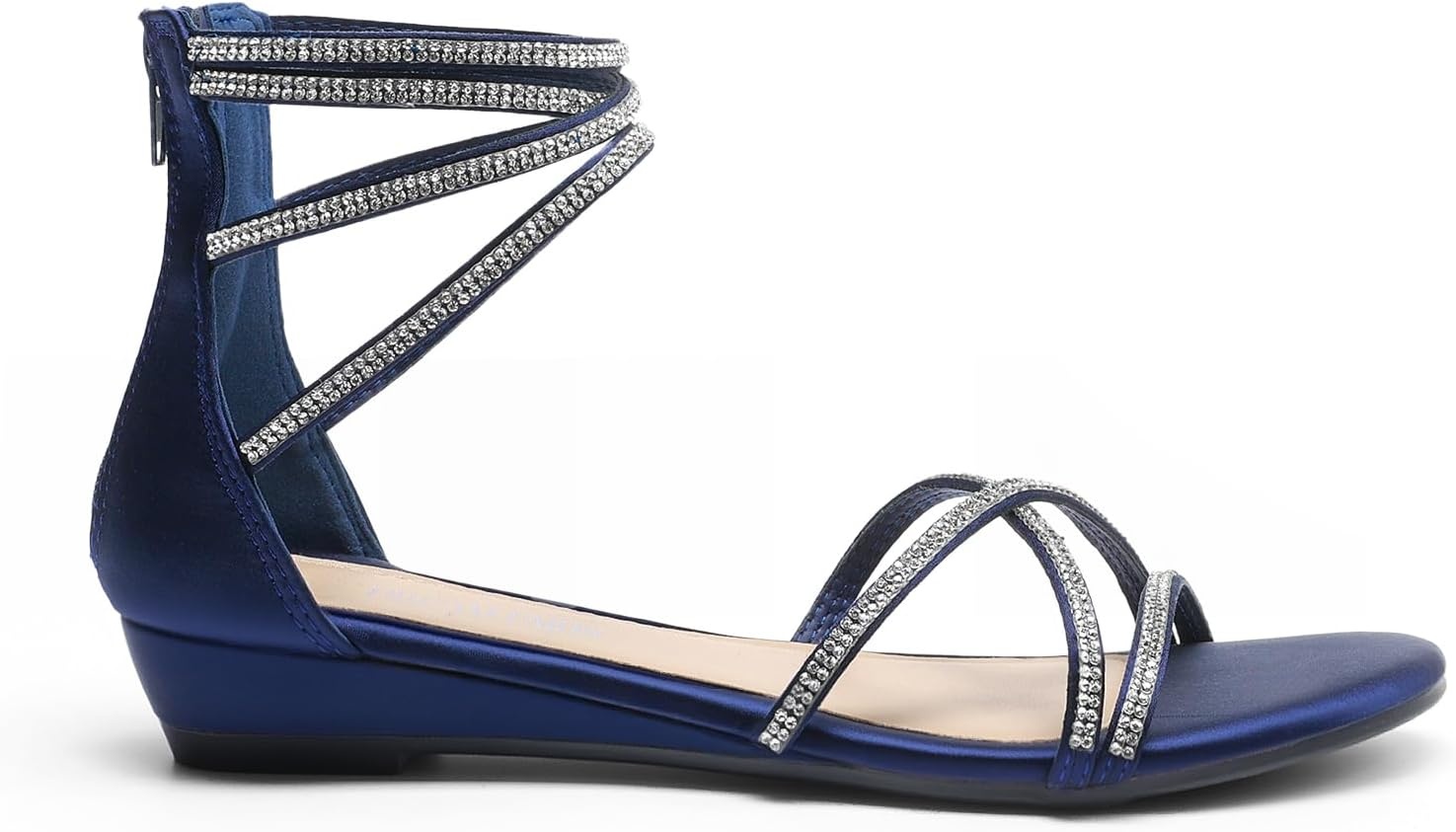 image:imageDREAM PAIRS Womens Strappy Dressy Flat SandalsNavy