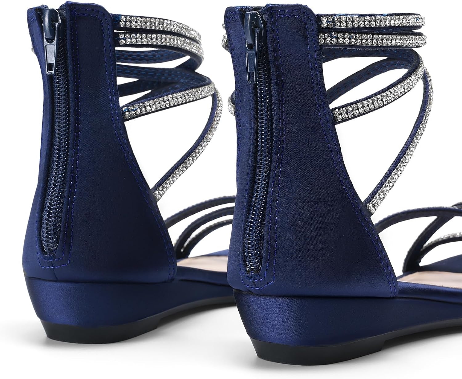 image:imageDREAM PAIRS Womens Strappy Dressy Flat SandalsNavy