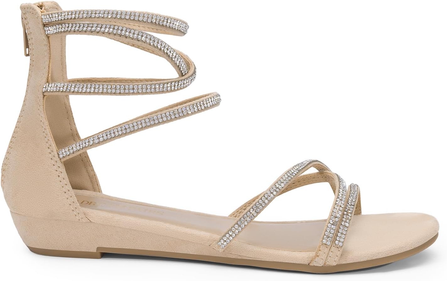 image:imageDREAM PAIRS Womens Strappy Dressy Flat SandalsNude
