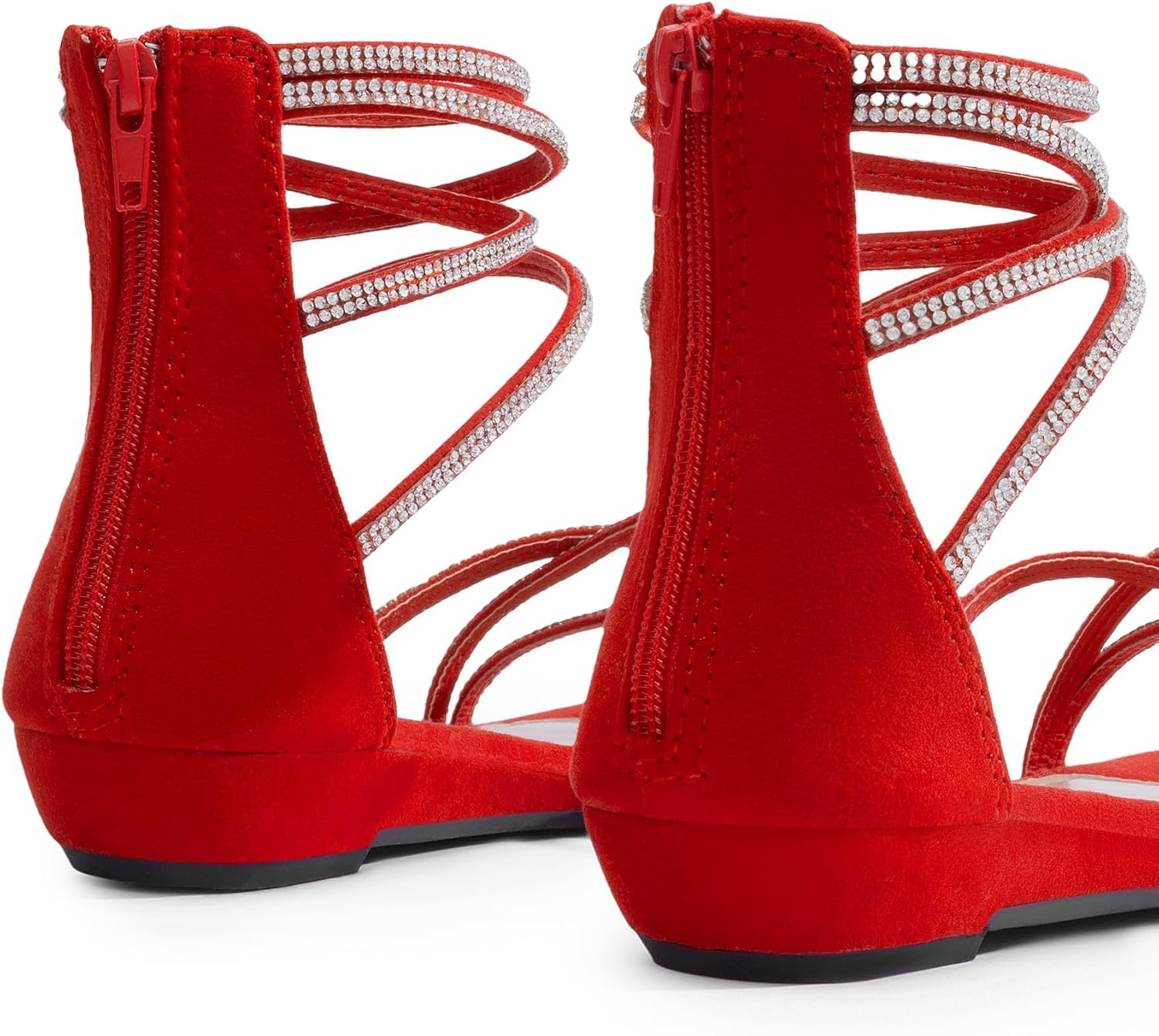 image:imageDREAM PAIRS Womens Strappy Dressy Flat SandalsRed