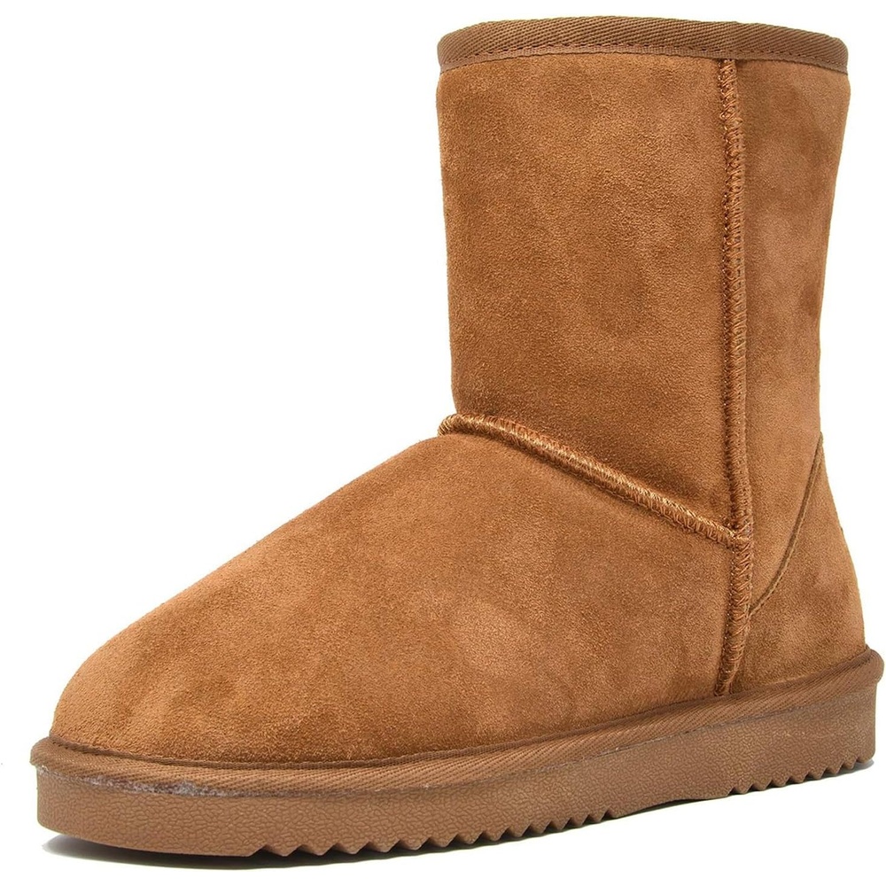 image:imageDREAM PAIRS Womens ShortyNew Mid Calf Winter Snow BootsChesnut