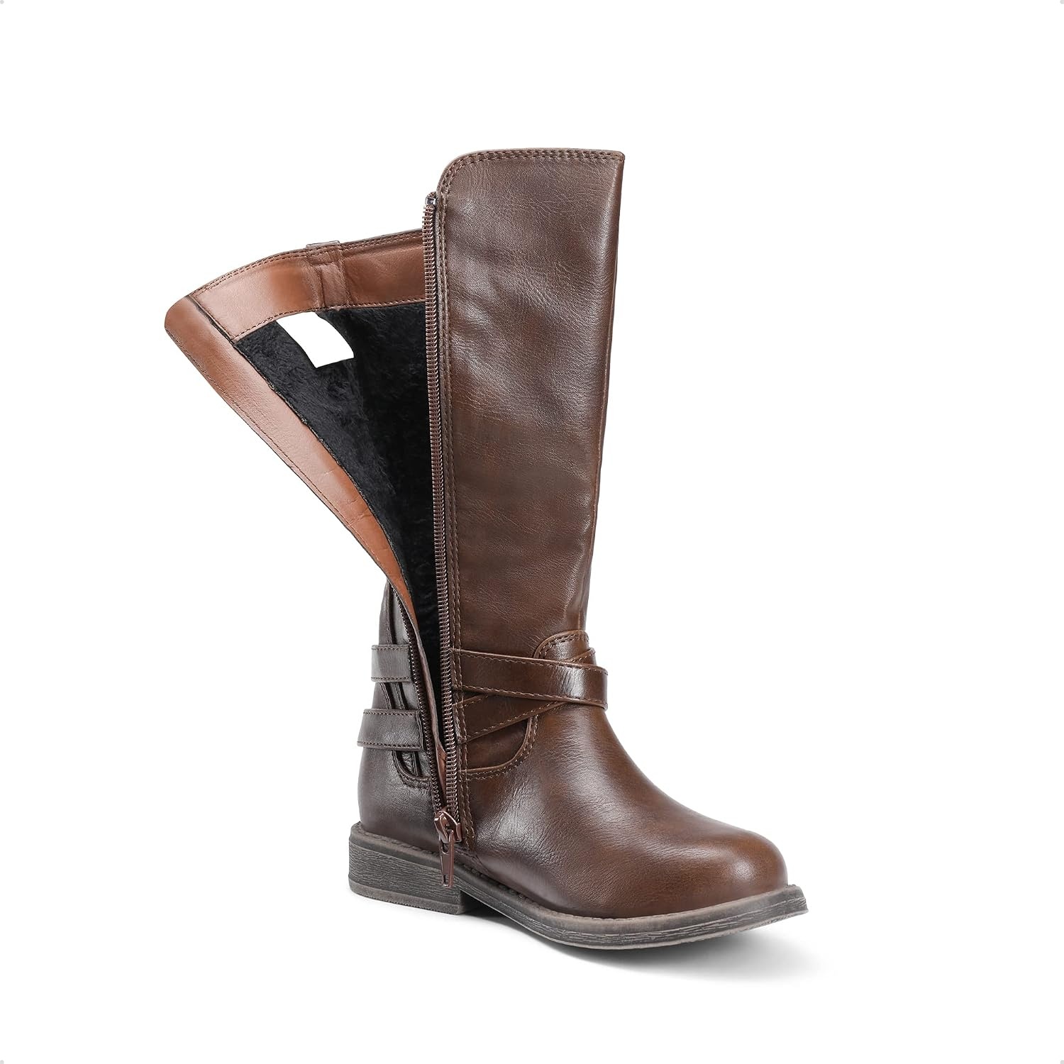 image:imageDREAM PAIRS Girls Knee High Riding BootsBrown 03