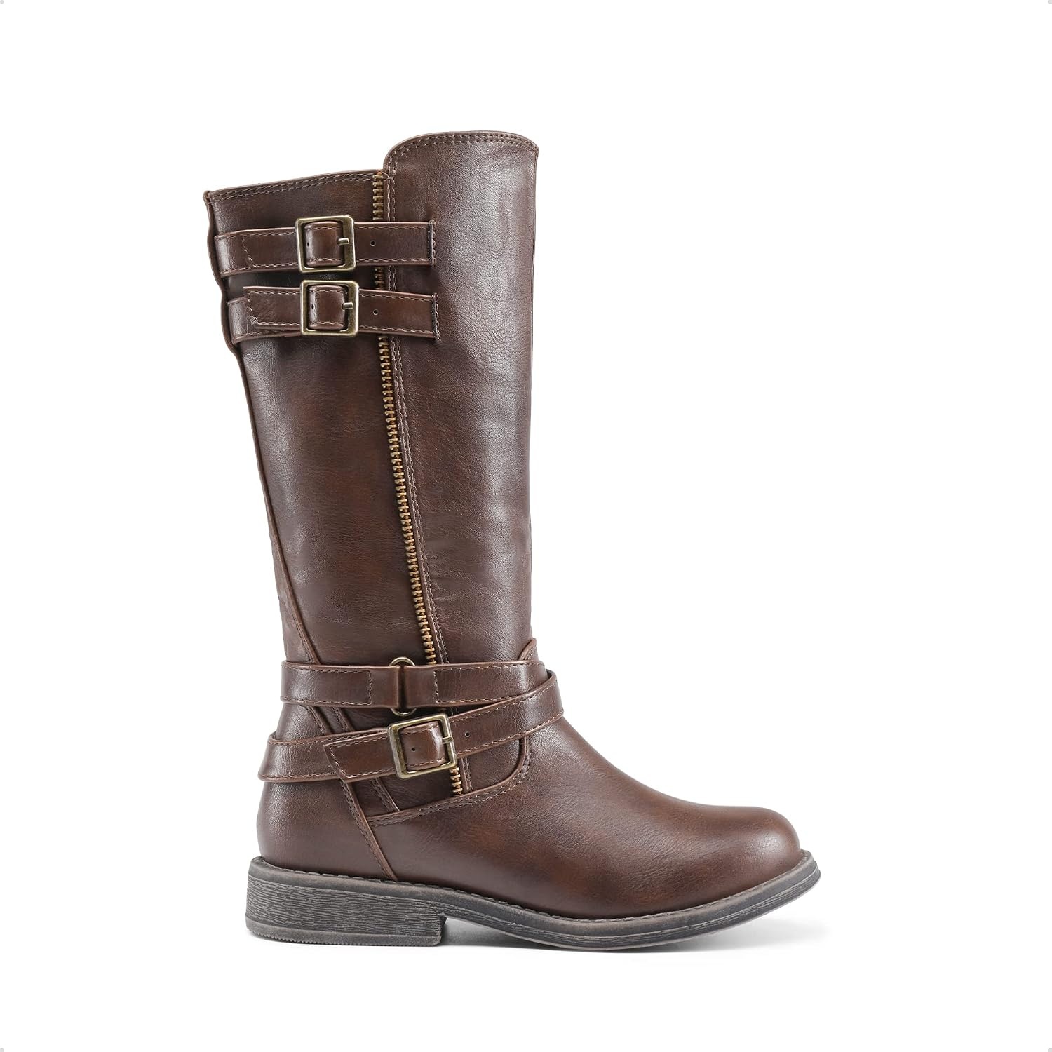 image:imageDREAM PAIRS Girls Knee High Riding BootsBrown 03