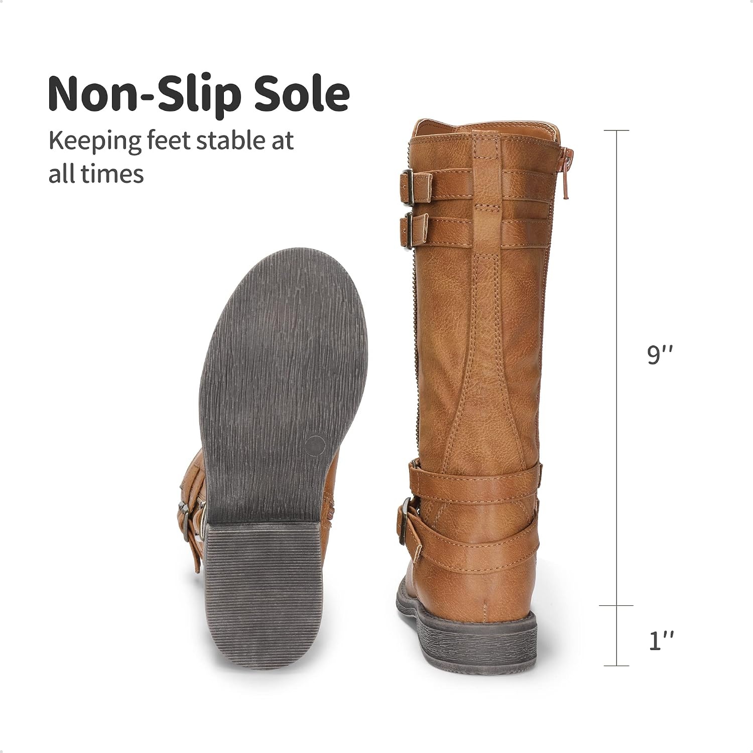 image:imageDREAM PAIRS Girls Knee High Riding BootsTan 03