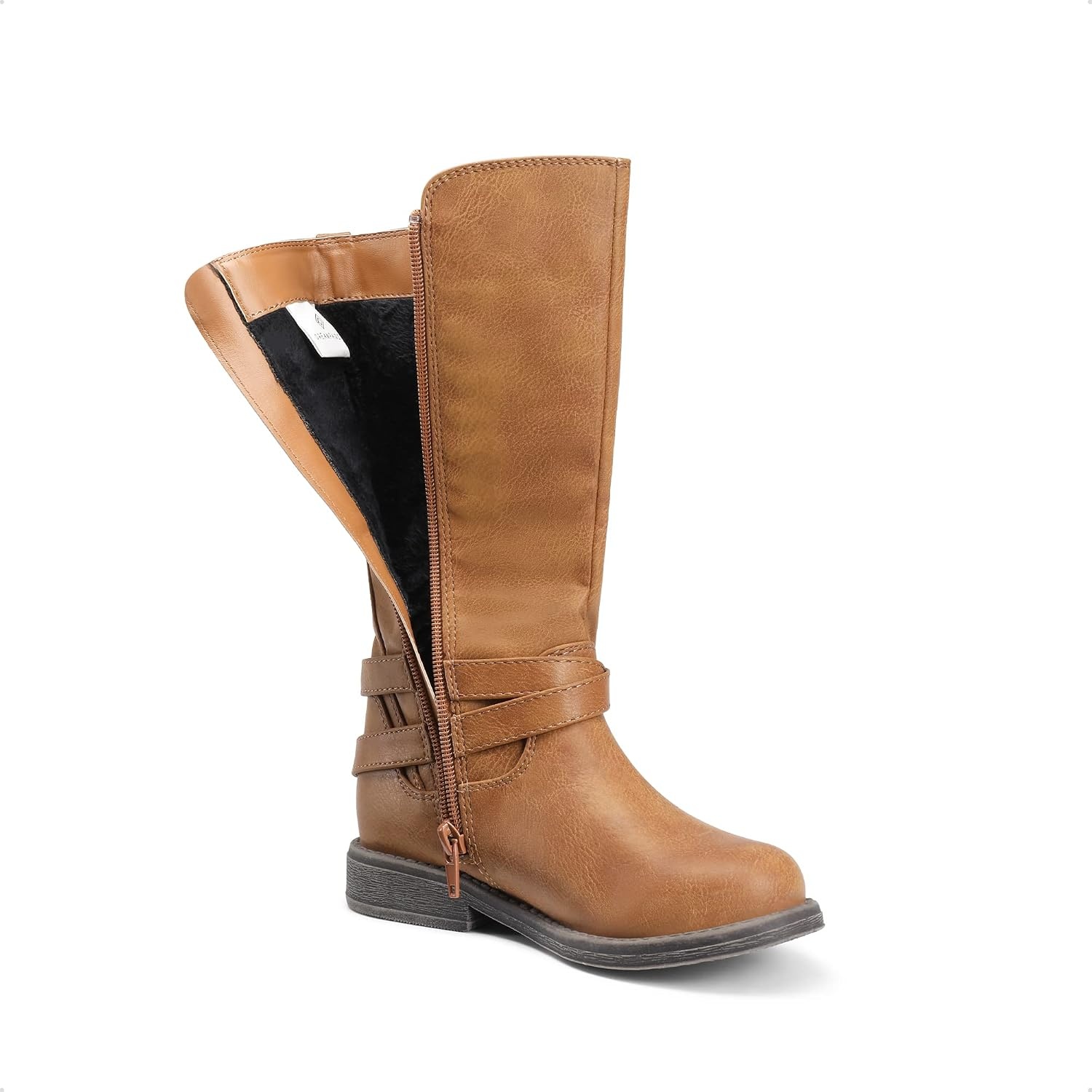 image:imageDREAM PAIRS Girls Knee High Riding BootsTan 03