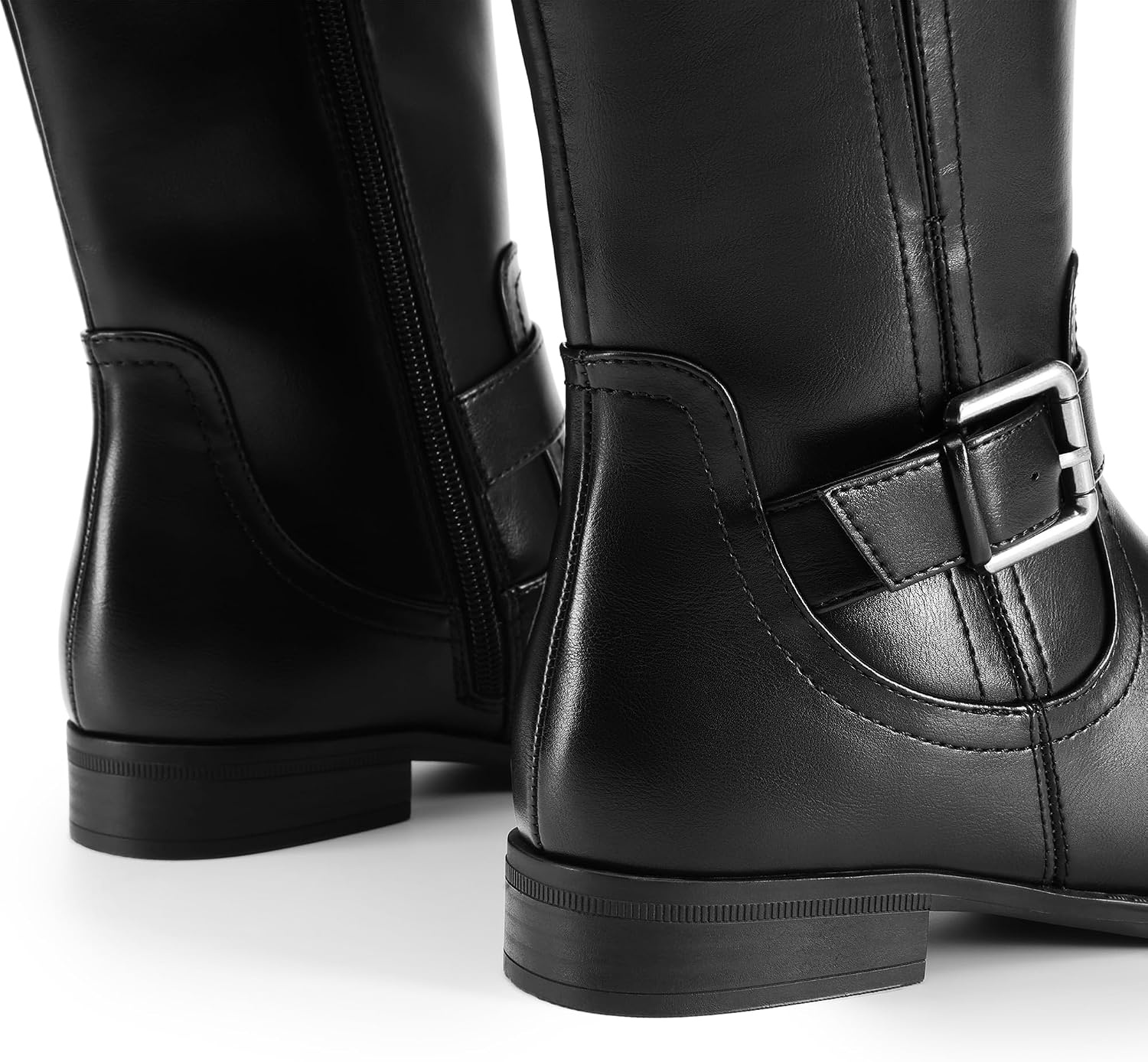 image:imageDREAM PAIRS Womens Knee High Riding Buckle BootsBlack