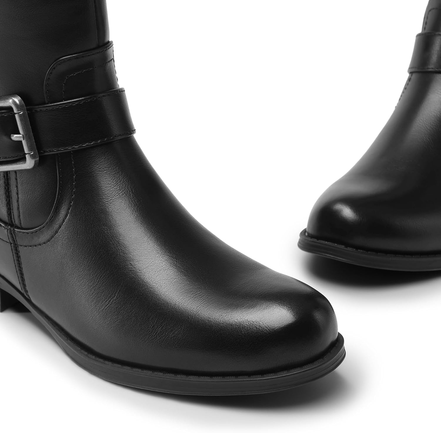 image:imageDREAM PAIRS Womens Knee High Riding Buckle BootsBlack