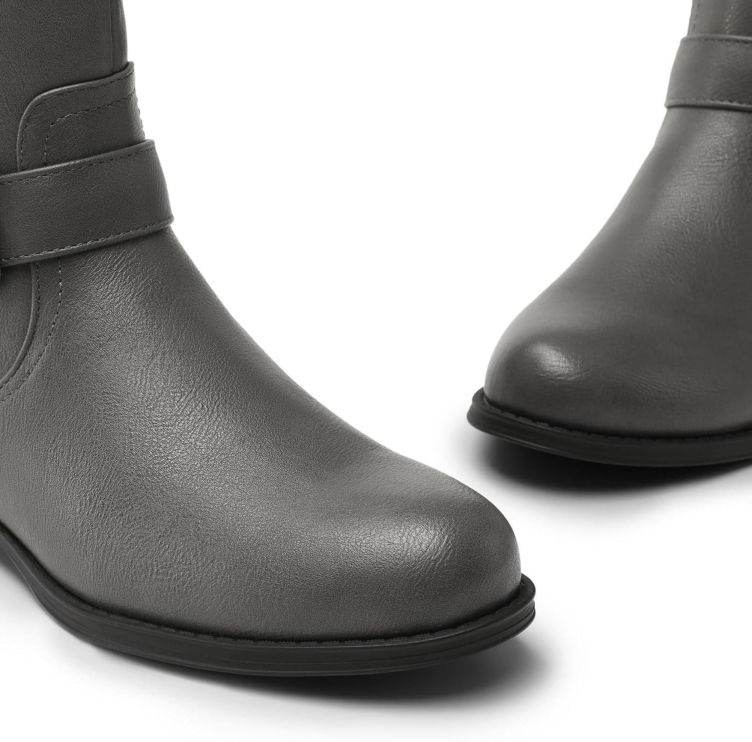 image:imageDREAM PAIRS Womens Knee High Riding Buckle BootsGrey