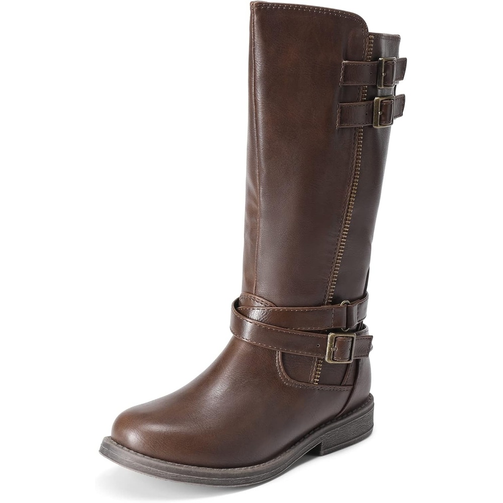 image:imageDREAM PAIRS Girls Knee High Riding BootsBrown 03