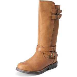 DREAM PAIRS Girls Knee High Riding Boots(Tan 03)
