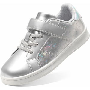 DREAM PAIRS Unisex School Sneakers Tennis Shoes(Silver)
